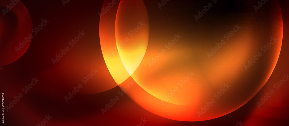 Aufkleber shiny neon circles abstract background