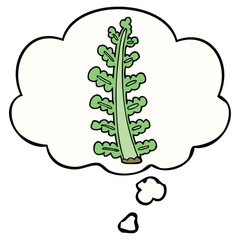 cartoon plant and thought bubble