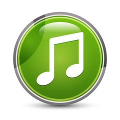 Music note icon elegant green round button vector illustration