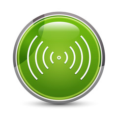 Network signal icon elegant green round button vector illustration