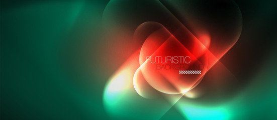 Neon glowing techno lines, hi-tech futuristic abstract background template