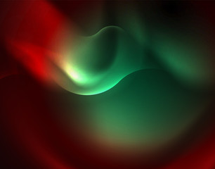 Shiny neon geometric waves template