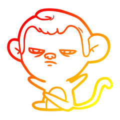 Obraz premium warm gradient line drawing cartoon monkey