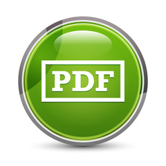 PDF icon elegant green round button vector illustration