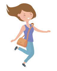 Teenager girl cartoon design vector illustrator