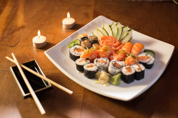 food, salmon, fish, sushi
