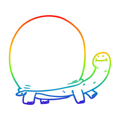 rainbow gradient line drawing cartoon tortoise