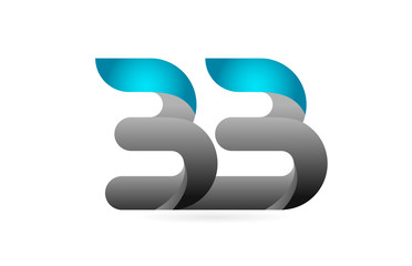 blue black alphabet letter BB B B combination logo icon design