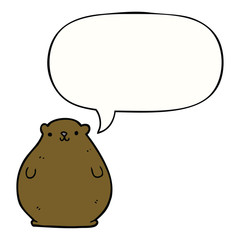 cartoon bear and speech bubble