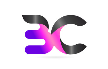 Fototapeta premium pink black alphabet letter BC B C combination logo icon design