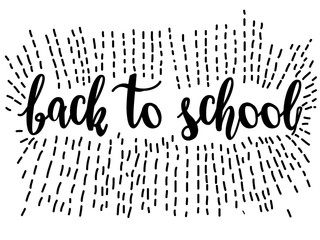 beautiful graphic background with text pattern return to school on a white background with rays