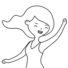 Teenager girl cartoon design vector illustrator