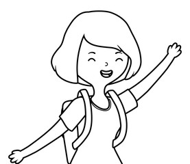 Teenager girl cartoon design vector illustrator