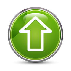 Upload icon elegant green round button vector illustration