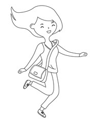 Teenager girl cartoon design vector illustrator