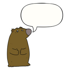 cartoon bear and speech bubble
