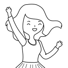 Teenager girl cartoon design vector illustrator