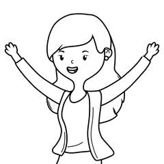 Teenager girl cartoon design vector illustrator