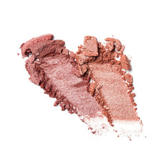 Shiny smear of beige and brown eyeshadow