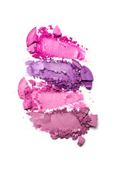 Smear of bright purple and pink eyeshadow