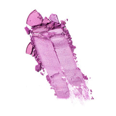 Shiny smear of bright purple eyeshadow