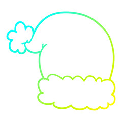 cold gradient line drawing cartoon christmas hat