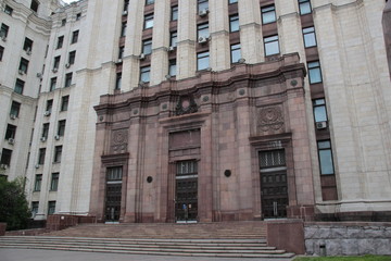 Moscow stalin time skyscraper historical building