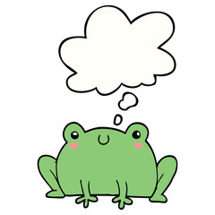 cartoon frog and thought bubble
