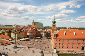 Plac Zamkowy w Warszawie z Zamkiem Królewskim i Kolumną Zygmunta