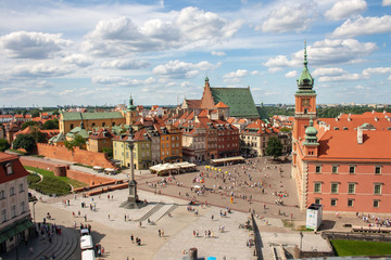 Plac Zamkowy w Warszawie z Zamkiem Królewskim i Kolumną Zygmunta