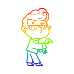 rainbow gradient line drawing cartoon cool guy