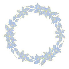 Wreath of flovers, can be used as greeting card, invitation card for wedding, birthday and other holiday and summer background