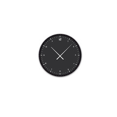 Icon of black clock face with shadow on menthol wall background.  Illustration