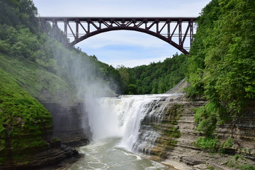 Upper Falls at Letchwork State Partk in New York