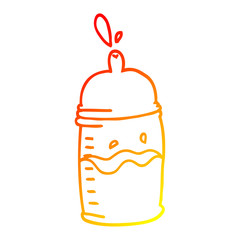 warm gradient line drawing cartoon baby bottle