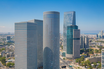 Tel Aviv Skyline, Tel Aviv Skyscrapers, Cityscape At Day, Israel