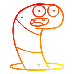 warm gradient line drawing cartoon worm