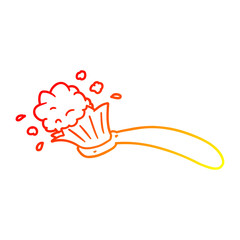 Fototapeta premium warm gradient line drawing cartoon toothbrush and toothpaste