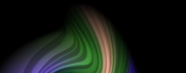 Modern rainbow liquid color flow colorful poster. Wave Liquid shape in black color background. Abstract composition