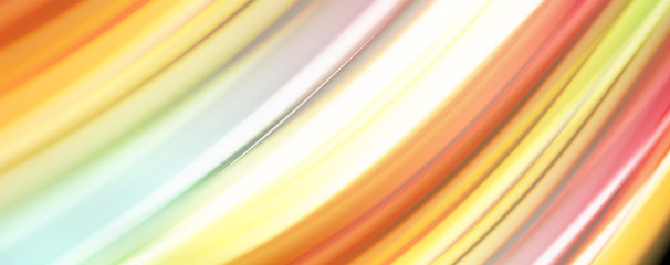 Modern rainbow liquid color flow colorful poster. Wave Liquid shape in black color background. Abstract composition