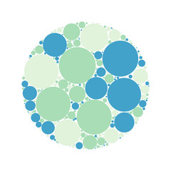 Abstract Generative Art color distributed  circles dots background illustration