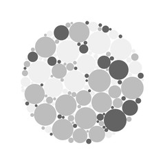 Abstract Generative Art color distributed  circles dots background illustration