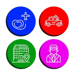 Set of taxi icons such as Travel, Taxi, Hotel, Chauffeur , taxi