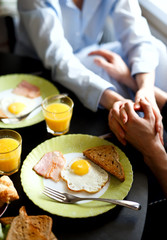 romantic breakfast with  loved one