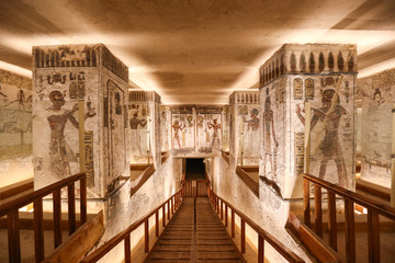 Tomb in Valley of the Kings, Luxor, Egypt - obrazy, fototapety, plakaty