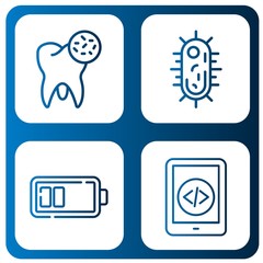 Set of cell icons such as Bacteria, Virus, Battery, Smartphone , cell