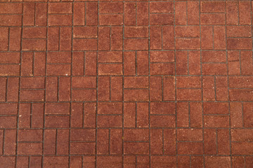 Texture of red paving slabs