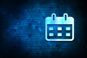 Calendar icon abstract blue background illustration design