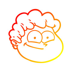 warm gradient line drawing cartoon male face