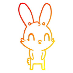 warm gradient line drawing cute cartoon rabbit